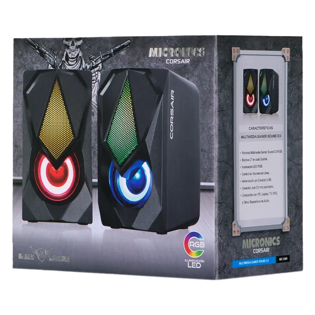 Parlantes gamer Micronics Corsair S309 RGB 2.0 4