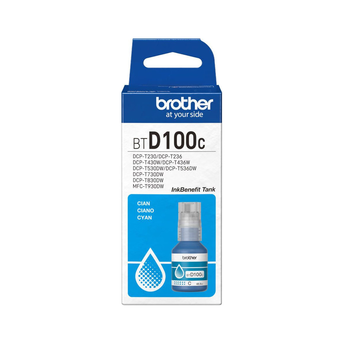 Tinta Brother D100C Cian