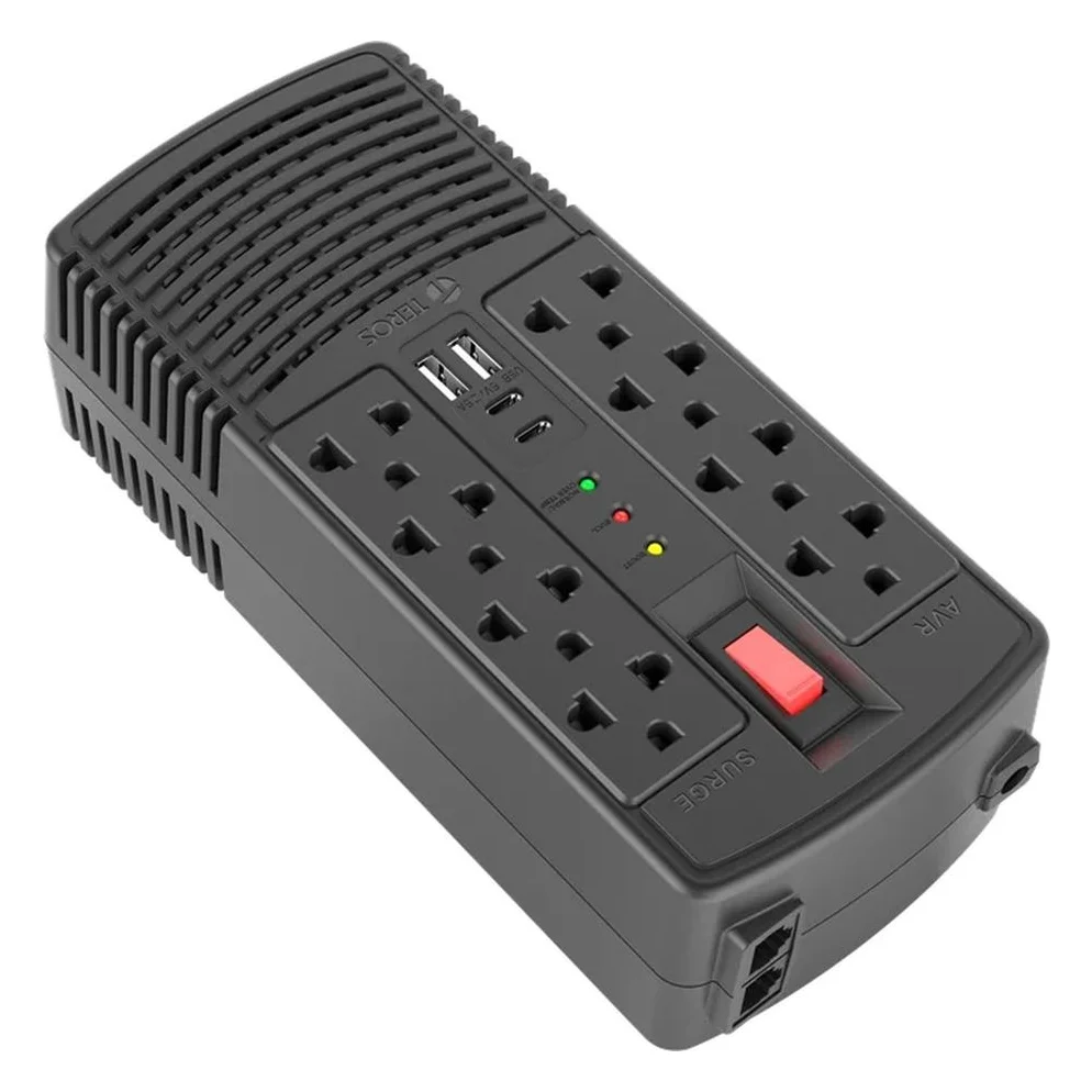 Estabilizador Teros TE-7182N 1200VA/600W USB - 8 tomas 3
