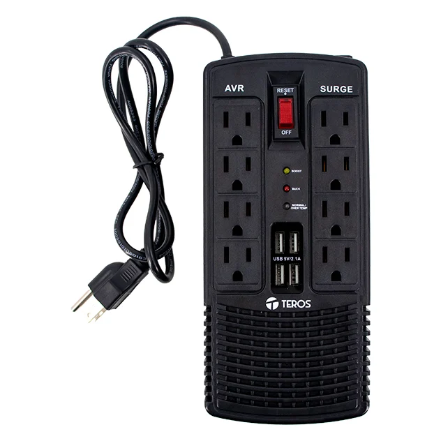 Estabilizador Teros TE-7180N 1200VA/600W USB - 8 tomas 3
